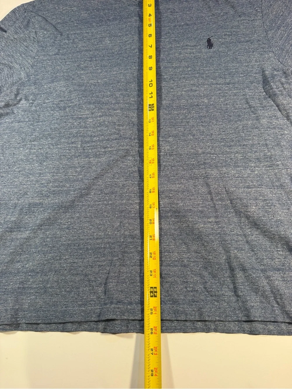 Polo by Ralph Lauren Heathered Blue Crew Tee with Pony Logo